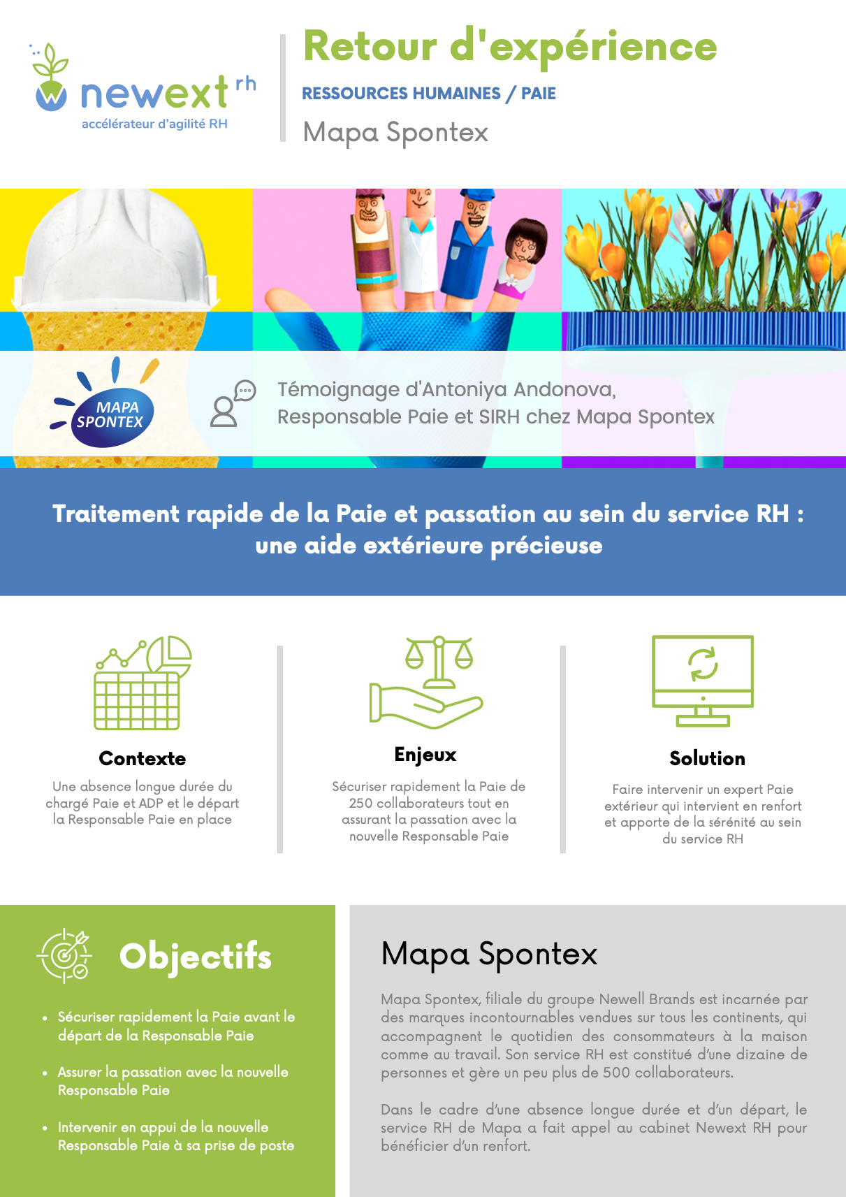 Témoignage Mapa Spontex : Traitement rapide de la Paie et passation au sein du service RH : une aide extérieure précieuse